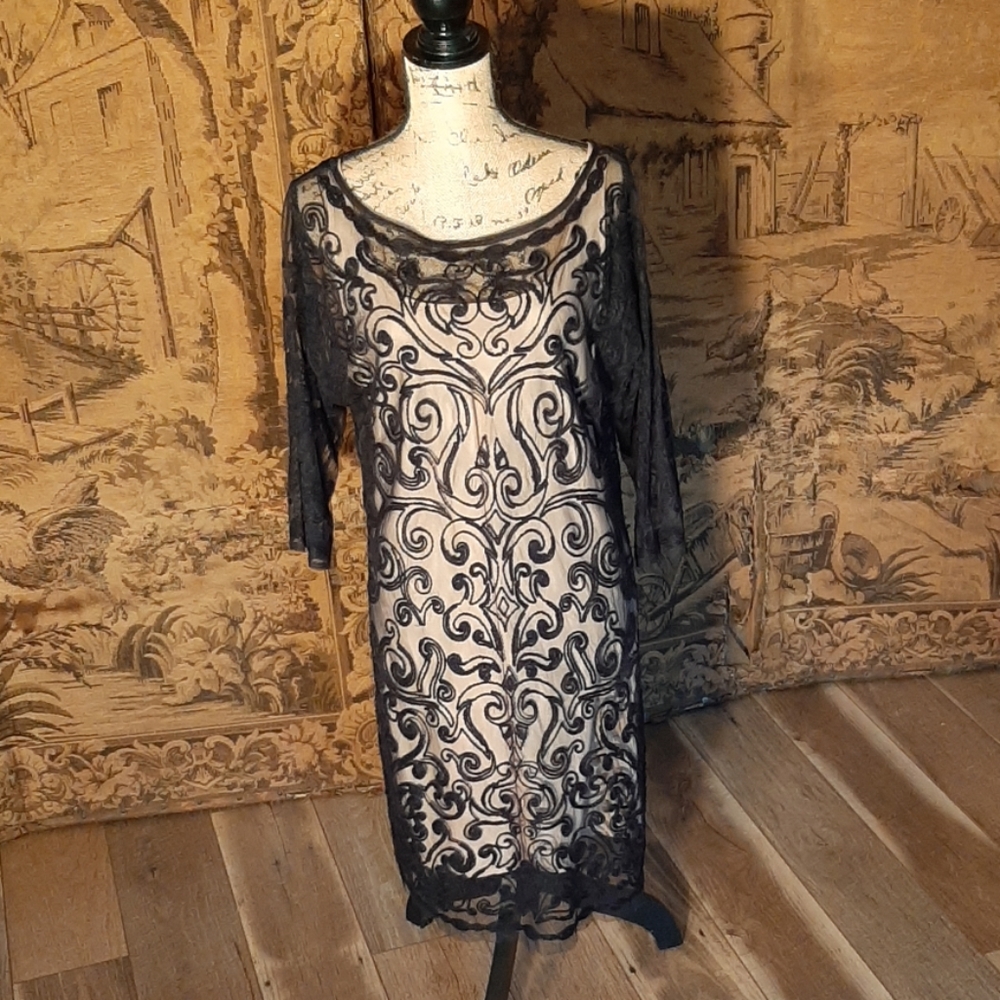 catherine malandrino lace dress Catherine Malandrino Size 0 Black Eyelet Lace Dress